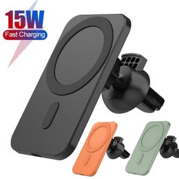 2021 15W Qi Wireless Car Charger Compatible With QI Phone Models New Magnetic Car Charger Wireless Car phone holder Fast Charging Adapte