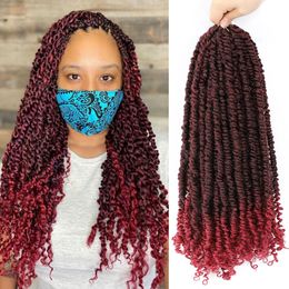 Passion Twist Hair 24 Inch Pre-twisted Spring Twist Crochet Hair Pre-looped Crochet Braids for Black Women Passion Curly Braiding Hair LS01