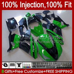 Injection Fairings For KAWASAKI NINJA ZZR 1400 CC ZX 14R 14 R ZZR1400 06-11 4No.10 ZX14R 06 07 08 09 10 11 ZZR-1400 ZX-14R 2006 2007 2008 2009 2010 2011 OEM Bodys stock green