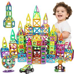 DIY Magnetic Blocks Big Size Magnets Designer Construction Sets Model & Building Toys Baby Educational Toys For Children Gifts Q0723