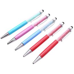crystal pens Canada - Ballpoint Pens 5PCS Random Colorful Crystal Pen Diamond Fashion Creative Stylus Touch Novelty Gift Office Material School Su