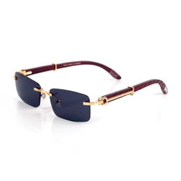 New Bamboo Sunglasses Mens Wooden Sun glasses Women Fashion Sports Rimless Original Wood eyeglasses Lunettes Oculos de sol masculino