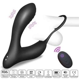 Nxy Sex Anal Toys Prostate Massage Vibrator Plug for Adults Male Waterproof Stimulator Butt Delay Ejaculation Ring 1213