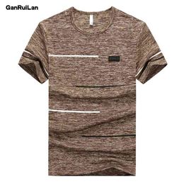 Men's t-shirt Tees Summer cotton O neck Short Sleeve Tops Men Fashion Trends Fitness tshirt Clothing B0335 210706