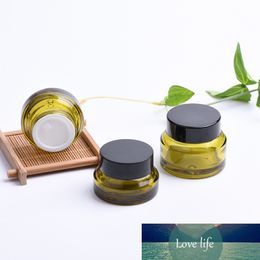 1pcs 15g/30g/50g Empty Green Glass Refillable Bottles Makeup Jar Pot Travel Face Cream Lotion Vials Amber Cosmetic Containers