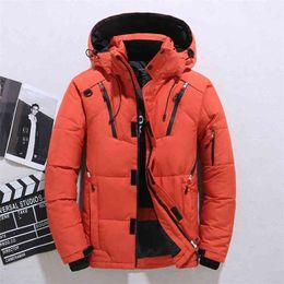 High Quality Down Jacket Male Winter Parkas Men White Duck Down Jacket Hooded Outdoor Thick Warm Padded Snow Coat Oversize M-4XL 210818