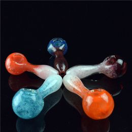 New Tobacco Pipes Colorful Spoon Pipes Smoking Pipe Portable Hand Pipes Spoon Pipe Glass Bong Tobacco Glass Bong Handmade Bubblers Pipe on Sale