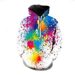 New Fashion Summer Designer Hoodies Mens Women 3D Casual Hoodie paint Harajuku Pullovers RQ0674