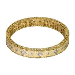 Bangle Trendy Coming Cuff Bangles With Stone Crystal For Women Couple Female Ladies Yellow Gold Color Charm Bracelets