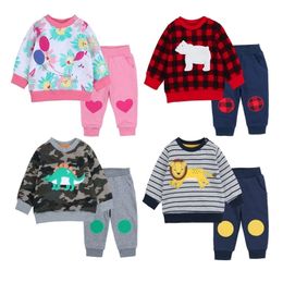 New year Girls clothing set pure cotton boy clothes newborn -3T Infant girl outfit baby sweatshirt +pants suits 210309