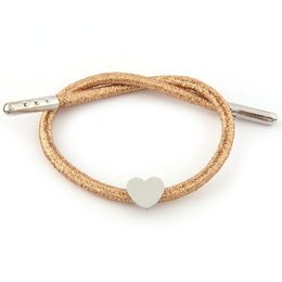 wooden heart charm Australia - Charm Bracelets Fashion TRENDY Heart Stainless Steel Bohemia De Madera Pulseira Estrela Cinco Pontas Wooden Bracelet Perles