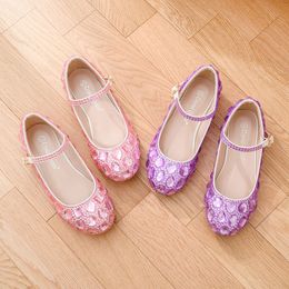 Spring Children Princess Dance Kids Glitter Flats Fashion Girls Party Dress Wedding Shoes