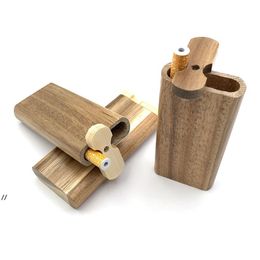 New One Hitter Dugout Pipe Kit Handmade Wood Dugout with Digger Aluminium One hitter Bat Cigarette Philtres Smoking Pipes DHB342