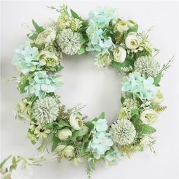 Decorative Flowers & Wreaths Mori Series Colourful Garland Simulation Wreath Door Window Wedding Decoration PLD
