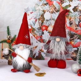 Christmas Decorations Sweeping Santa Claus Faceless Doll Christmas Gnomes Felt Cloth Xmas Gifts 20*36cm LLB12103