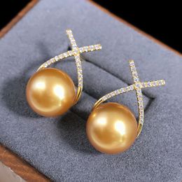 Fashion Jewellery Mini Pearl Earrings Crossed Rhinstone Stud Earring