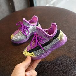 AOGT 2021 Spring New Baby Shoes Knitted Breathable Toddler Boy Girl Shoes Soft Comfortable Infant Sneaker Brand Child Shoes 210312
