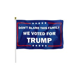 Dont Blame This Family Vote Trump 3x5ft Flags 100D Polyester Banners Indoor Outdoor Vivid Colour High Quality With Two Brass Grommets