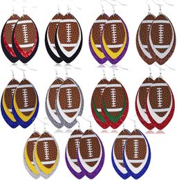 Multilayer Rugby Leather Earrings Sequins Drop-Shaped Earrings Suitable for Women GC531