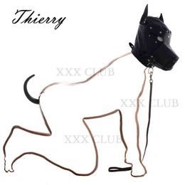 Nxy Anal Toys Thierry 2 Pcs kit Dog Slave Kit Hood with Muzzle and Tail Butt Plug Offers Visual Functional Appeal for Puppy Play 1217
