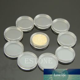 10 PCS Applied Clear Round Cases Coin Storage Holder Round Plastic 22mm Free shipping-Y102