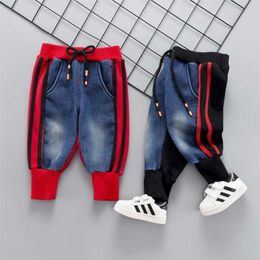 Brand Kids Cartoon Trousers Pant Fashion Girls Jeans Children Boys Hole Jeans Kids Fashion Denim Pants Baby Jean Infant Clothing 211028