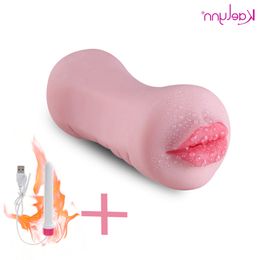 Vagina Mouth Masturbation Cup Male Artificial 3D Realistic Erotic Sex toys Masturbators Vibrators Intimate Sex product for Men