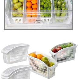 5pcs Adjustable Stretchable Refrigerator Organiser Storage Box Drawer Rangement Fridge Fresh Spacer Layer Rack Bag Closet 210315