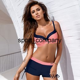 Hot Pink Swimsuit Knot Two Pieces Women Bikini Sets Patchwork Sexy Swimwear Push Up Summer Beach Bathing Suits Bra Pants Suit