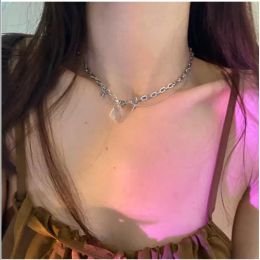 Chains Women Jewellery Transparent Resin Pendant Necklace 2021 Design Silvery Plating Chain Gifts Drop