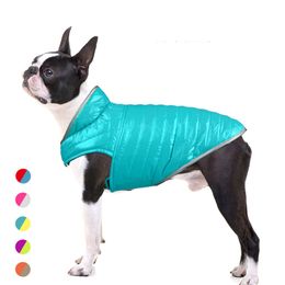 Dog Apparel light down and double-sided cotton-padded clothes, contrast Colour reflective small medium-sized dogs clothes