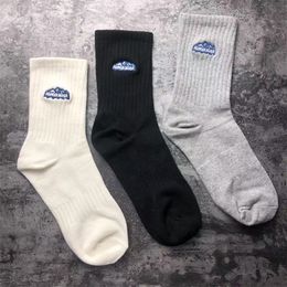 Grey Black White Sock Women Men Unisex Cotton Basketball Socks