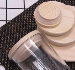 Kitchen Storage Organization Wooden Mason Jar Lids Different Sizes Environmental Reusable Wood Bottle Caps With Silicone Ring Sealing Cover Dust RH11235