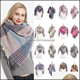 Wraps Hats, Scarves & Gloves Aessories Fashion Cashmere Women Square Plaid Scarf Winter Warm Shawl And Wrap Bandana Female Foard Thick Blank