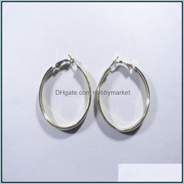 Hoop & Hie Earrings Jewelry Woman 5Mm Noodles Hollow Pipe Circle Shrimp Buckle Drop Delivery 2021 O6Urb