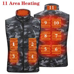 11 Heated Vest Jacket Fashion Men Women Coat Clothes Camouflage Electric Heating Thermal Warm Clothes Winter Heated Hunting 211120