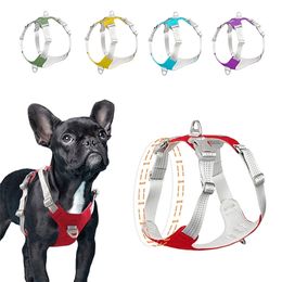 Pet Dog Harness Dog Training Reflective Chest Strap Belt Vest Adjustable Outdoor Protective Harness for Small Medium Big Dogs 210729