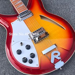 2021 New Left Hand 12 String Electric Guitar,Portable Folk Instrument,Clear Sound Quality,High-End Accessories