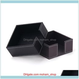 Boxes Napkins Decoration Aessories Kitchen Gardenpu Leather Square Cocktail Napkin Holder Tissue Box Paper Serviette Dispenser Bar3261