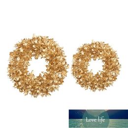 Decorative Flowers & Wreaths Gold Boxwood Wreath 12/17 Inches Artificial Fall Garland Farmhouse Decoration For Front Door Christmas Factory price expert design