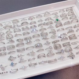 Zircon Ladies Wedding Ring Exquisite Geometric Imitation Gemstone Women Rings Diamond Silver Engagement Jewellery Accessories