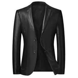 -Costumes pour hommes Blazers Plus Taille Hommes Cuir Cuir Veste Veste Moto Mode Casual Blazer Vestes Spring Homme Spring Automne Black Loisirs Manteaux