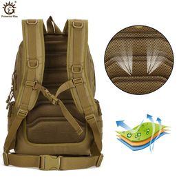 Tactical Backpack 14 Inches Laptop Men Military MOLLE Army 40L High Capacity Rucksack Outdoor Waterproof Cycling bag Q0721