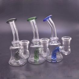 Lastest arrival mini Glass Bong Hookahs Water Pipes Colorful Heady Mini Pipe Dab Rigs Small Bubbler Beaker recycle oil rig bong