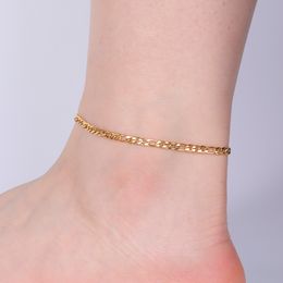 Skyrim Leg Ankle Bracelet Gold Colour Beaded Stainless Steel Beach Foot Chain Figaro Anklet Jewellery Gift for Women Girls