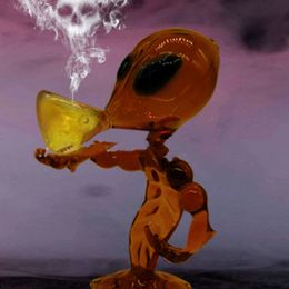 -6 pulgadas Alien Vidrio Bong Tubos Cachimbas Hojas de altura Green G Spot Con Tabaco Shisha Bowl Oil Dab Rig Theme Theme Fumar Tubería Bongs