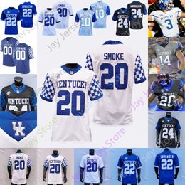 Kentucky Wildcats Football Jersey NCAA College Will Levis Kavosiey Smoke Tayvion Robinson Dane Key Randall Cobb Afari Jr. Square McClain Brown Weaver Jackson Jones