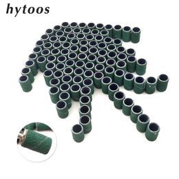 HYTOOS 100Pcs/set Green Art Sanding Bands Drill Accessories Pedicure & Nail Care Polishing Gel Polish Removal Tools