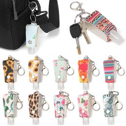 Travel Refillable Hand Sanitizer Perfume Containers Portable Flip-Top Bottle Reusable 30ml Empty Bottle With Keychain Hook