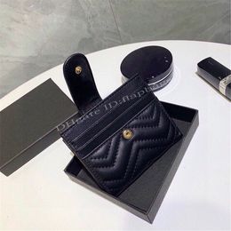 Women Handbags Pure Pickup Package Luxury Famous Designer Genuine Leather Buckle Metal Double Letter Purse Waves Quilting Credit Card Slot Wallet Bags